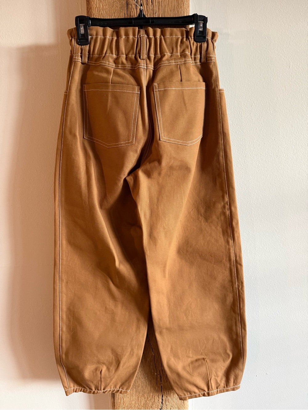 Emerson Fry Women's Size Small Caramel 100% Organic Cotton Barrel Work Pants - Picture 8 of 9